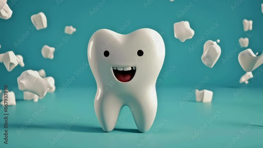 Healthy smiling teeth on a blue background Healthy smiling teeth on a blue background