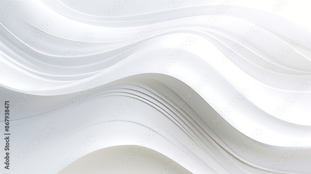Fototapeta premium Abstract white background with wavy lines