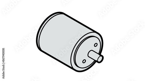 A line drawing showing a DC permanent magnet electric motor