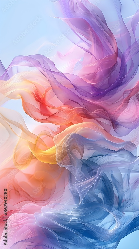 Concept of Summer and Spring with a Color Wave Blue Gradient and Pastel Textured Abstract Wallpaper Concept of Summer and Spring with a Color Wave Blue Gradient and Pastel Textured Abstract Wallpaper
