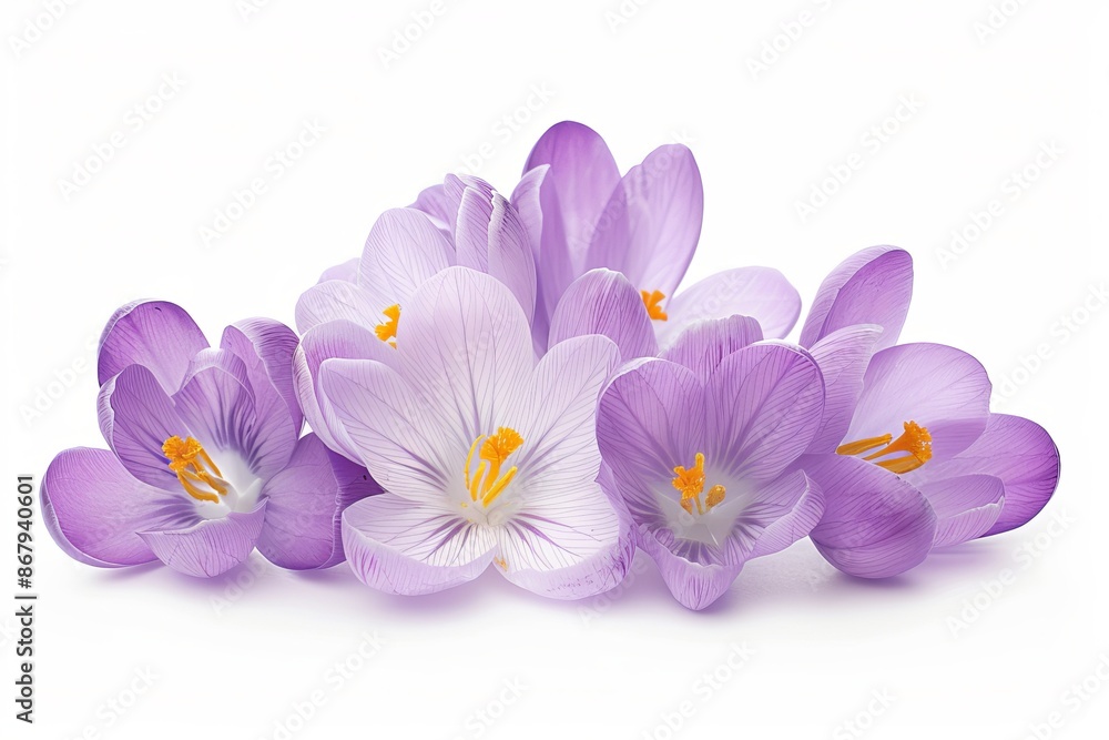 Crocus Isolated on White Background. Beautiful Crocus Flower Crocus Isolated on White Background. Beautiful Crocus Flower