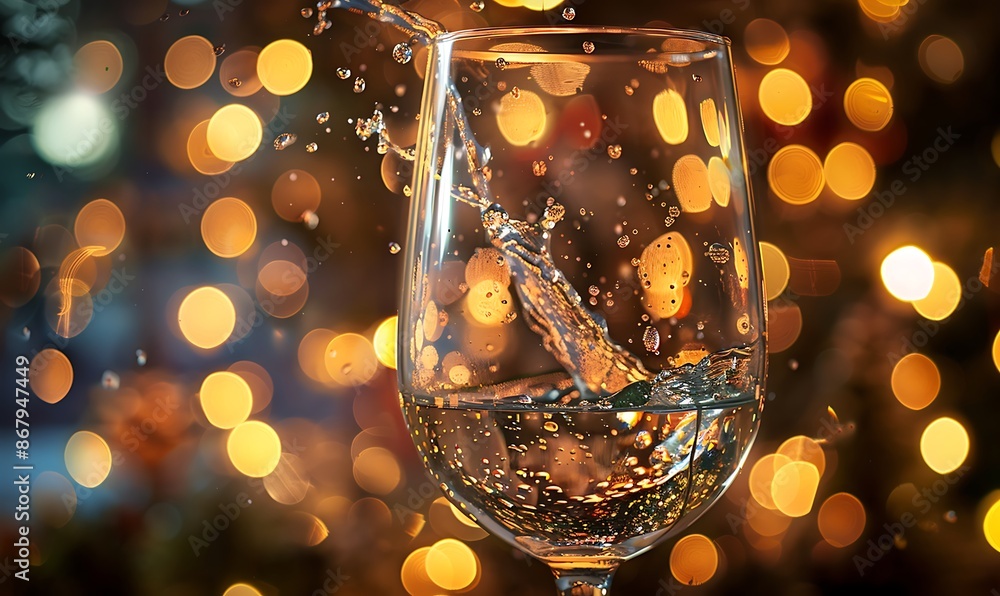 A glass of water with a bright light behind it. A glass of water with a bright light behind it.