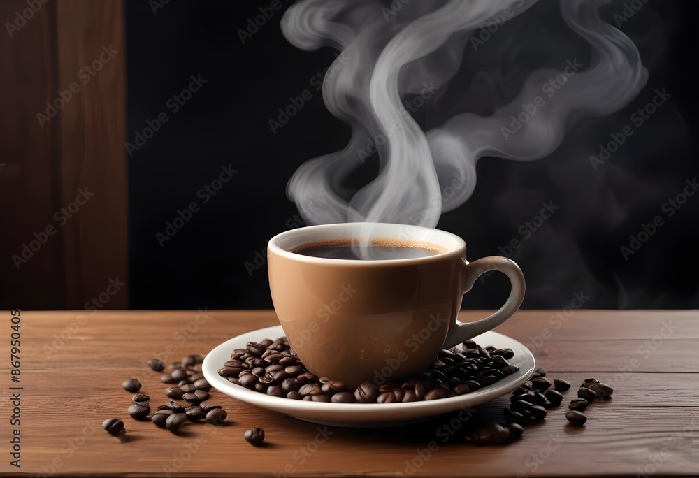 cup of coffee with bean cup of coffee with bean