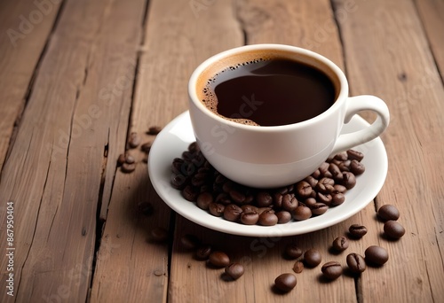 cup of coffee with bean