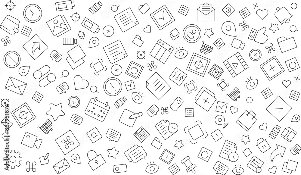 Seamless pattern user interface, Essentials element background Seamless pattern user interface, Essentials element background