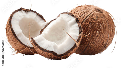 Coconut on transparent background