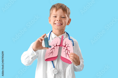 Little doctor with paper lu...