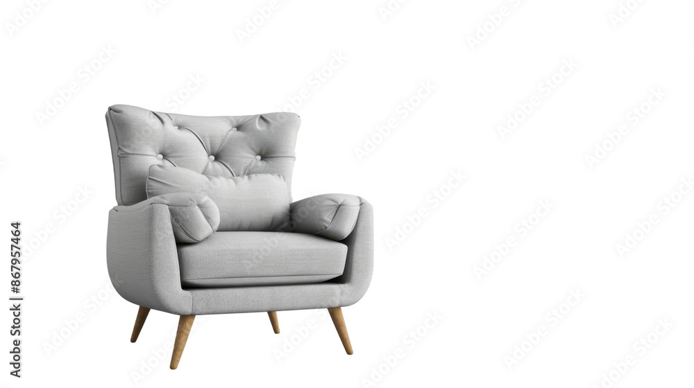 Armchair grey chair on transparent background Armchair grey chair on transparent background