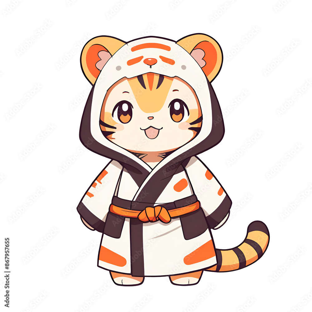 Cute kawaii tiger cartoon Japanese robes Cute kawaii tiger cartoon Japanese robes