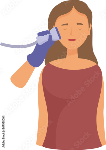 Beautician performing hardware cosmetology procedure on client