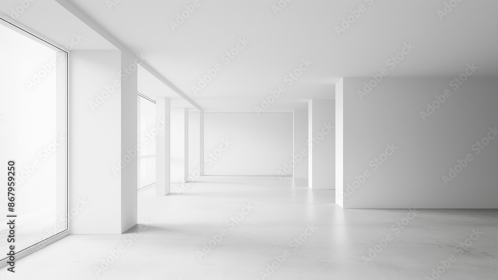 Clean, Minimalist Design of a White Room Clean, Minimalist Design of a White Room