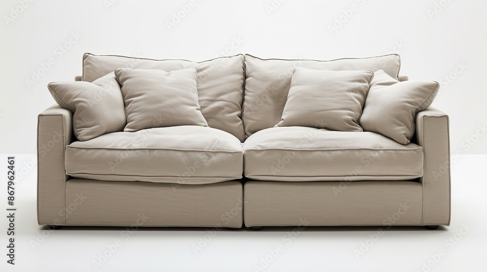 Beige Sofa with Pillows Beige Sofa with Pillows