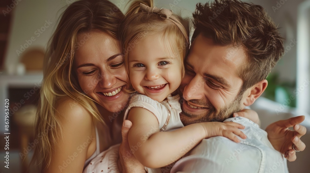 Happy Family Portrait with a Little Girl Happy Family Portrait with a Little Girl