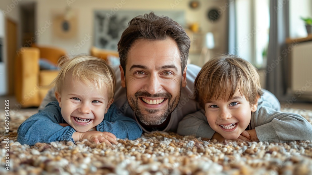 Happy Family Portrait on a Rug Happy Family Portrait on a Rug