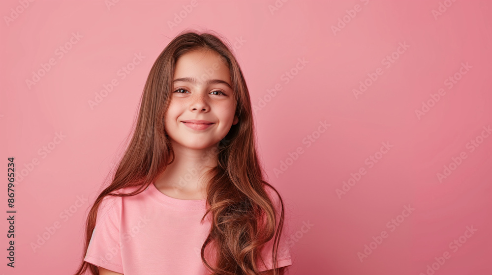 Smiling beautiful girl posing for product advertising Smiling beautiful girl posing for product advertising