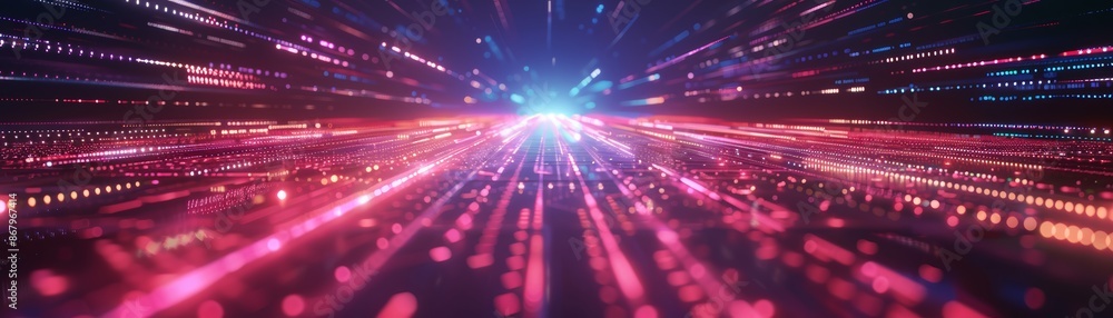 Abstract glowing tunnel with pink and blue light streaks. Abstract glowing tunnel with pink and blue light streaks.