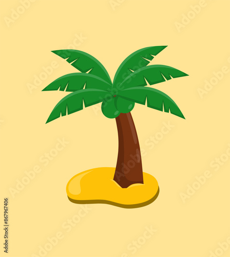 palm tree on the beach vector illustration