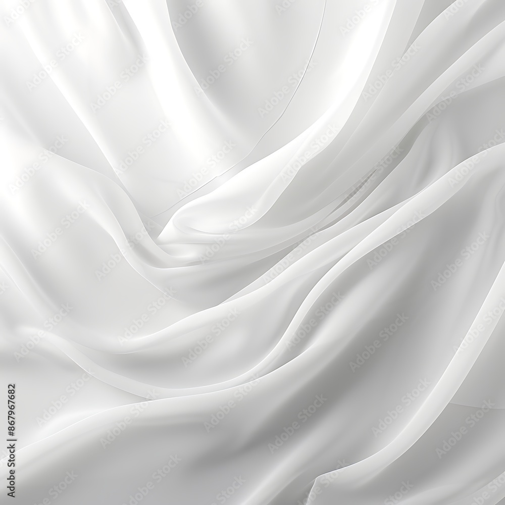 Rippled White Satin Fabric Texture Background Rippled White Satin Fabric Texture Background