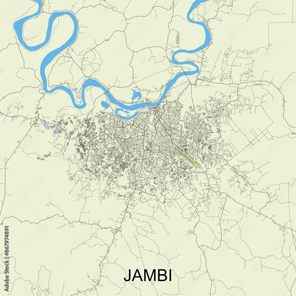 Fototapeta premium Jambi, Indonesia map poster art