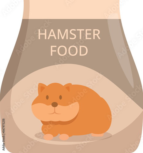 Hamster food packaging featuring a cute hamster illustration, conveying a sense of quality and care for pet nutrition