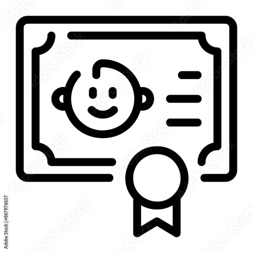 certificate line icon