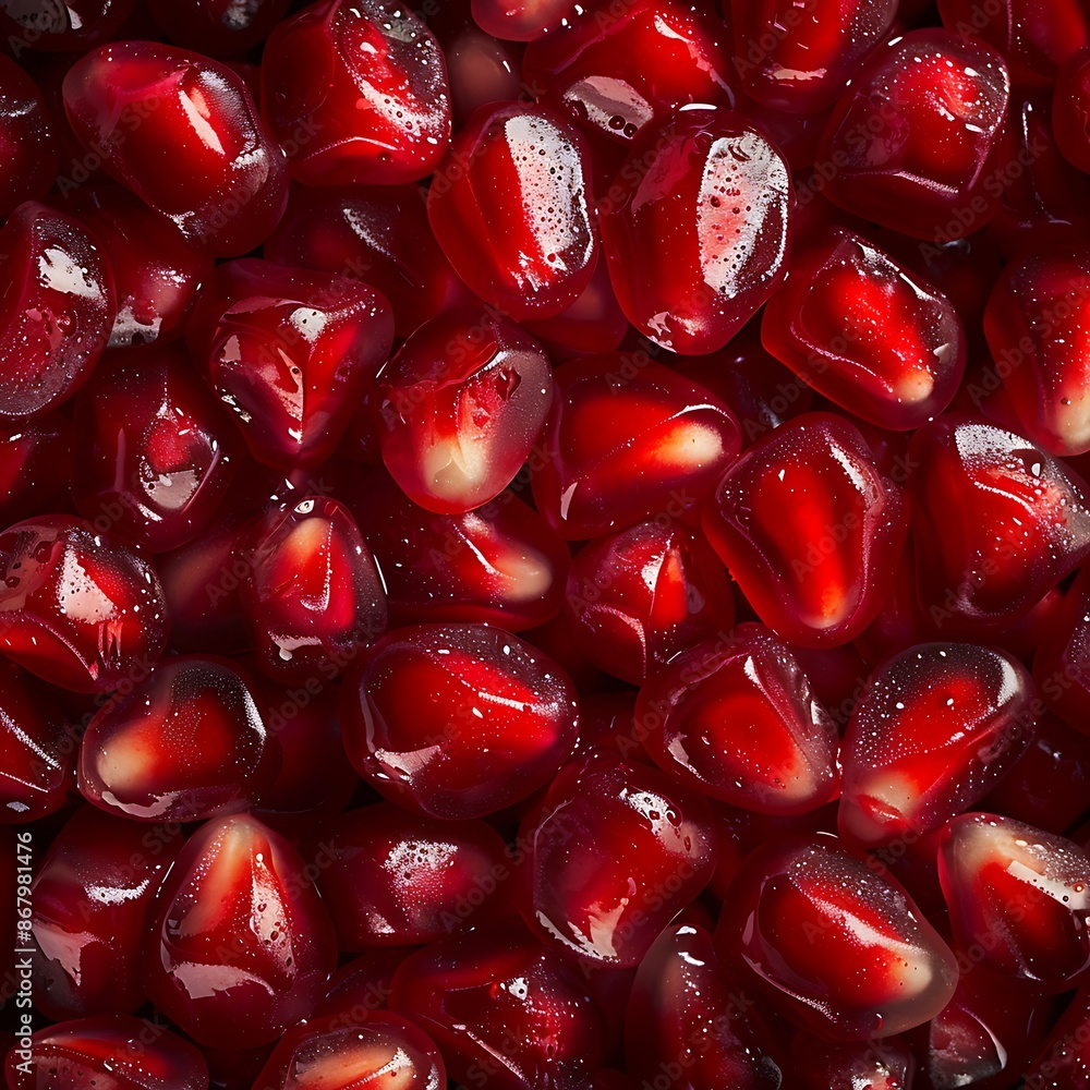 Close-up of Shiny Red Pomegranate Seeds Close-up of Shiny Red Pomegranate Seeds