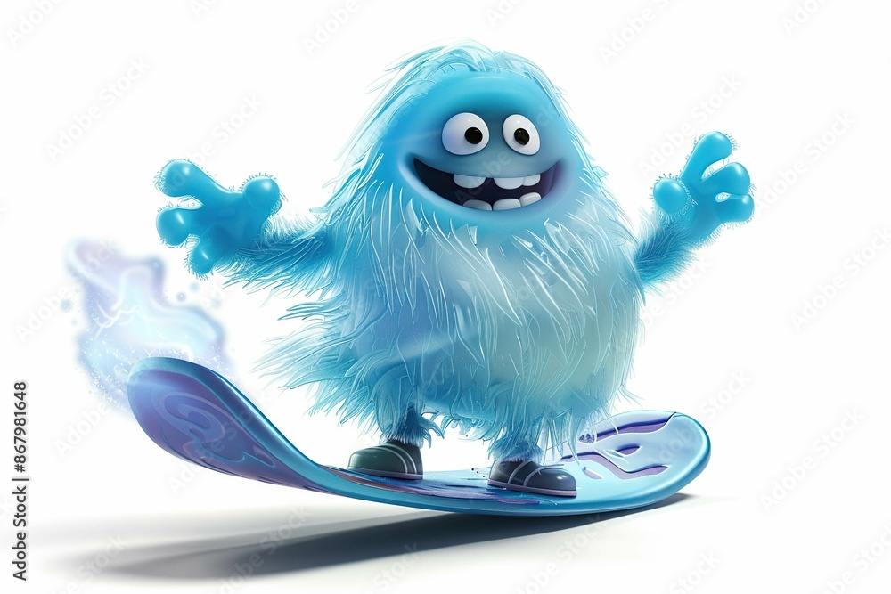 Obraz premium Snowboarding funny character