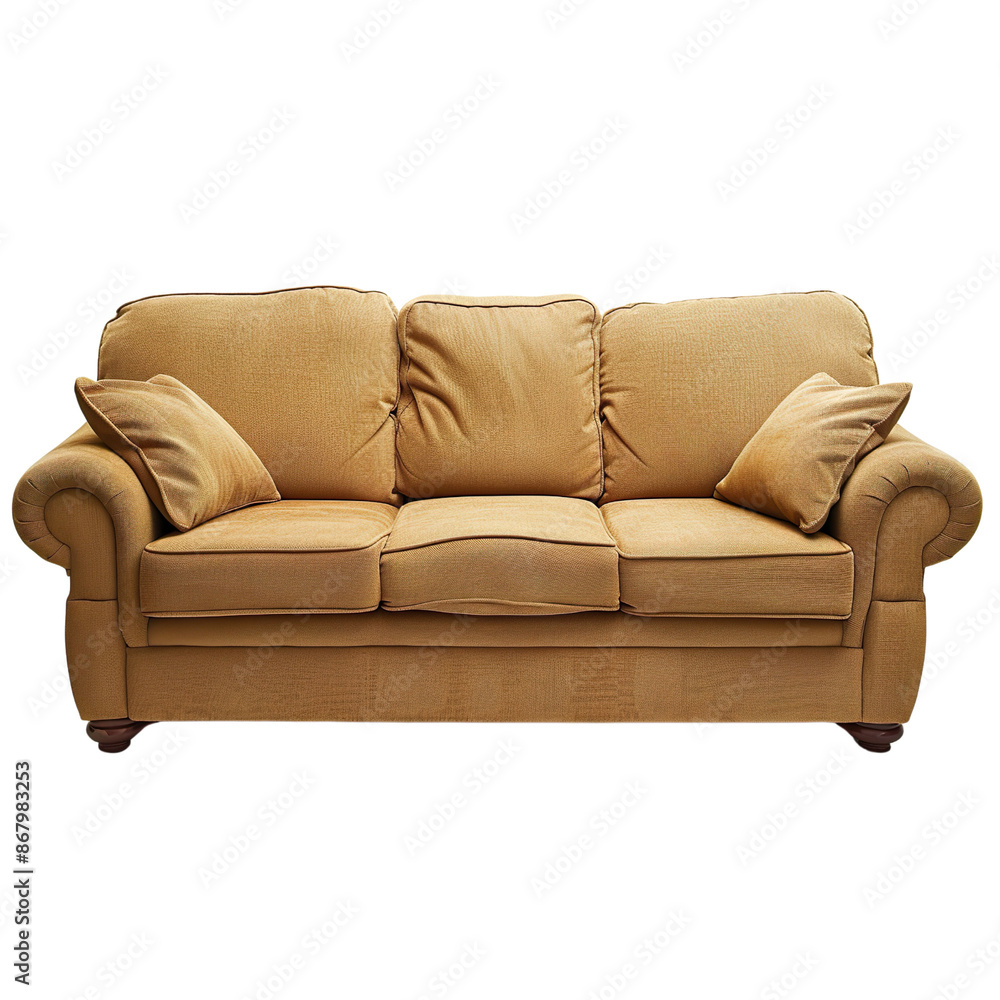 Light brown sofa (couch) isolated on transparent background Light brown sofa (couch) isolated on transparent background