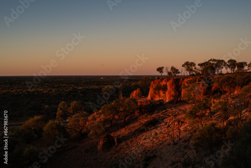 Sunset over the outback, Quilpie, Australia photo