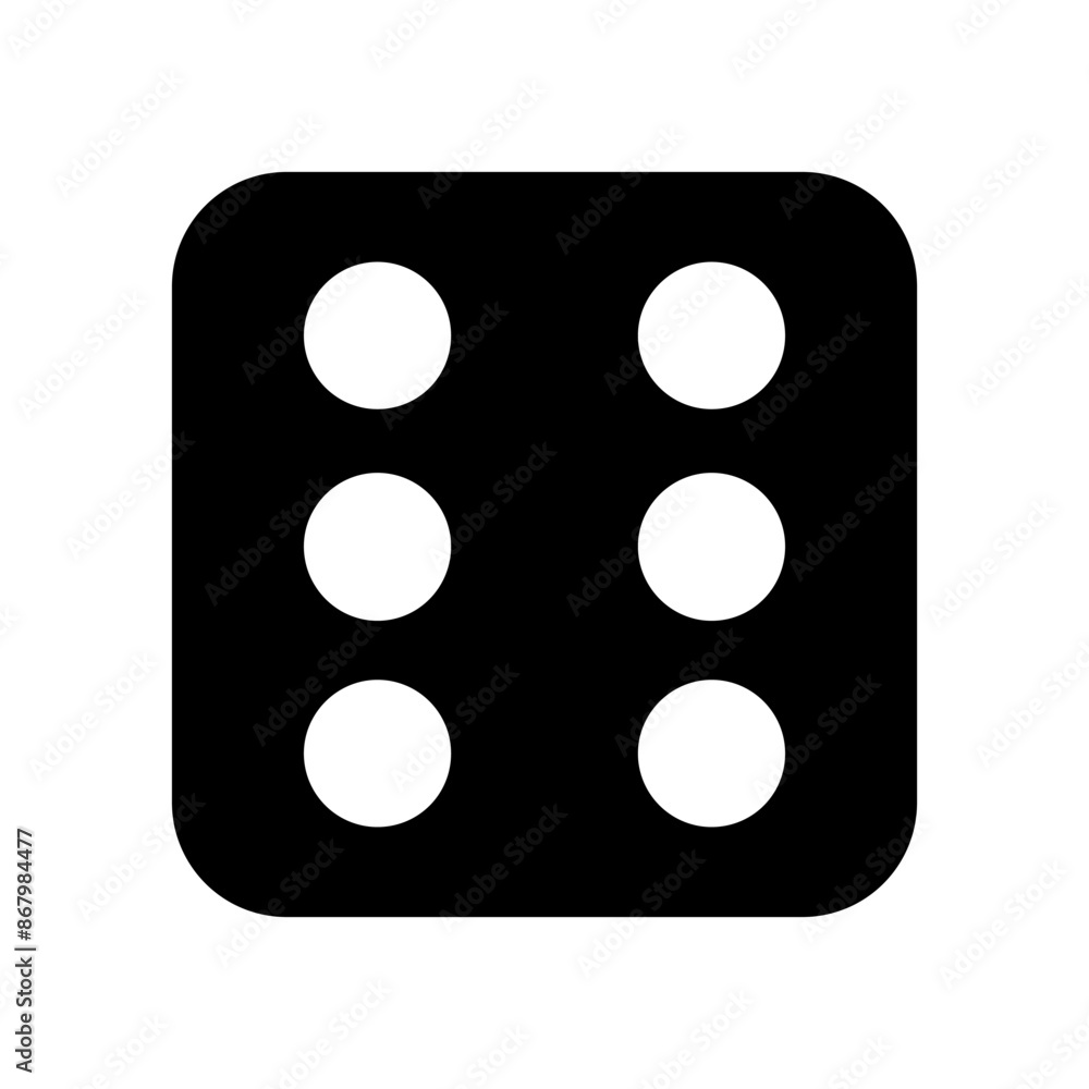 Dice cube, casino game. Black icon on white background. EPS 10 Dice cube, casino game. Black icon on white background. EPS 10