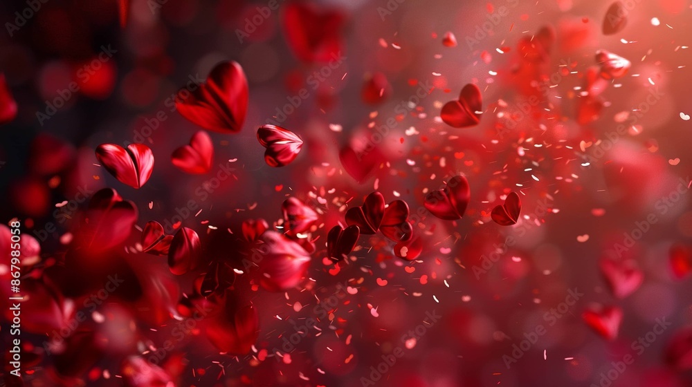 red rose petals love hearts valentines day background red rose petals love hearts valentines day background