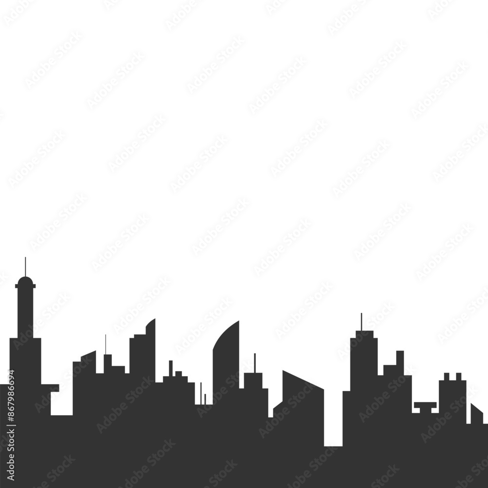 Obraz premium Silhouette Of City Building