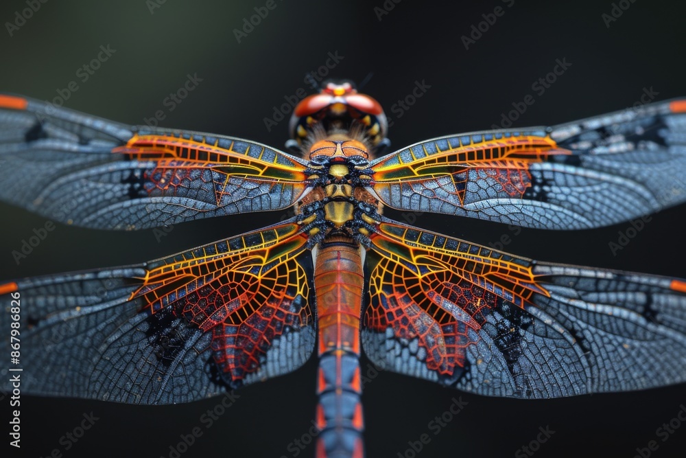 Dragonfly with Intricate Wing Patterns Dragonfly with Intricate Wing Patterns