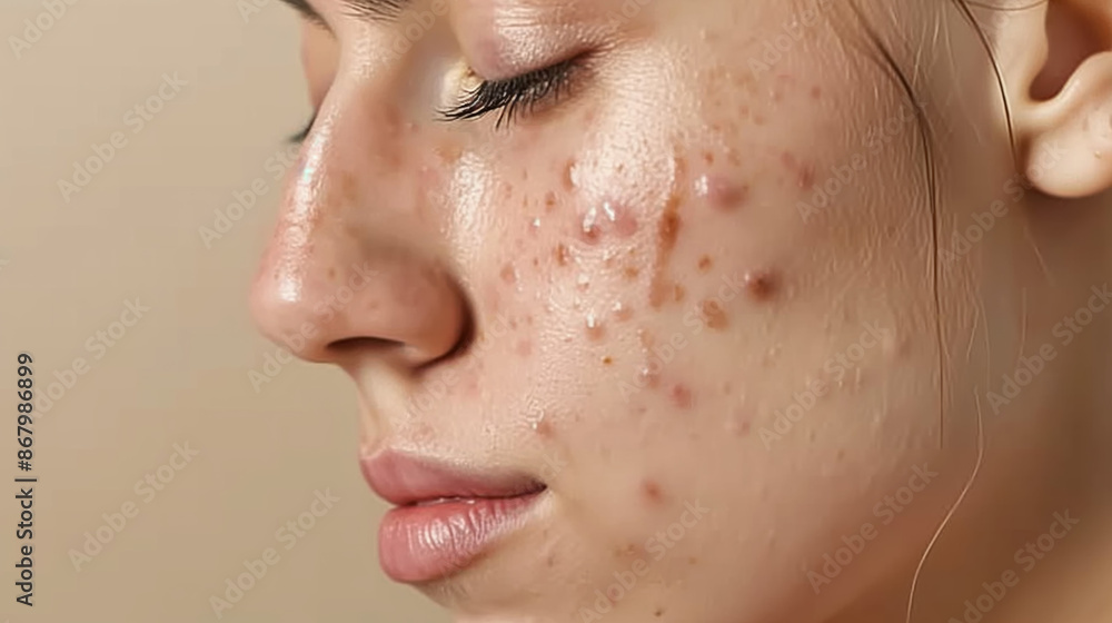 Obraz premium Effective Acne Treatment with Sodium Ascorbyl Phosphate: Clear, Bright, and Healthy Skin