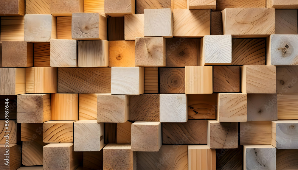 Textured wooden cube wall Natural wood block background Abstract 3D wall art stack of wooden boards Neutral-colored geometric wooden blocks Textured wooden cube wall Natural wood block background Abstract 3D wall art stack of wooden boards Neutral-colored geometric wooden blocks