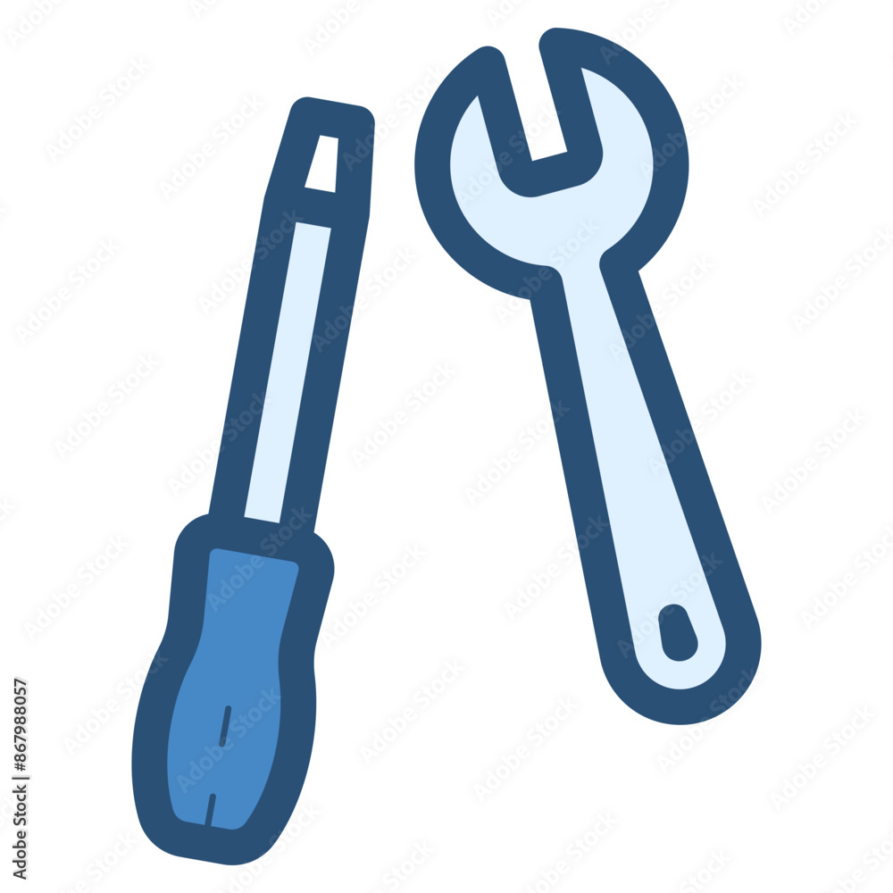 screwdriver and wrench service tool flat icon screwdriver and wrench service tool flat icon