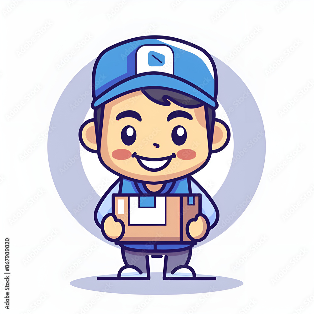 a delivery man in illustration, Generative AI a delivery man in illustration, Generative AI