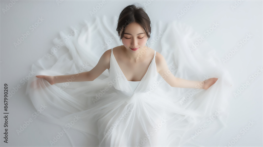 白いドレスを着た女性 白いドレスを着た女性