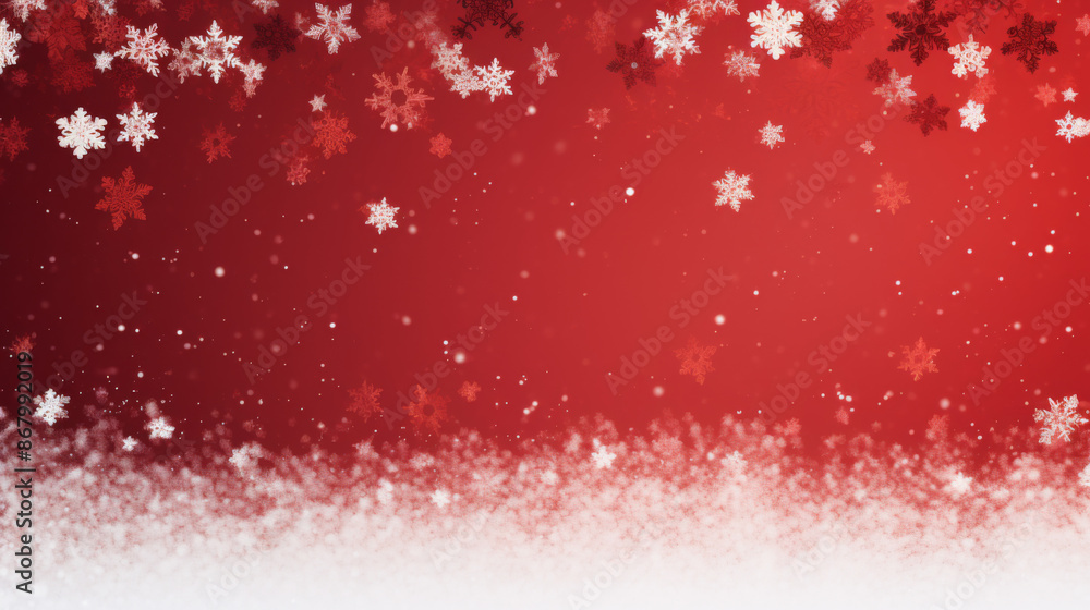 Red christmas background with snowflakes isolated on transparent or white background with copy space Red christmas background with snowflakes isolated on transparent or white background with copy space