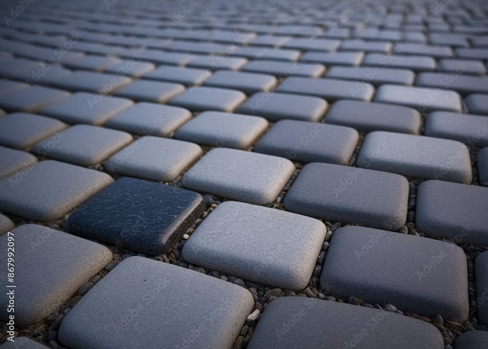 Dark gray old granite cobblestone background. Generative AI Dark gray old granite cobblestone background. Generative AI