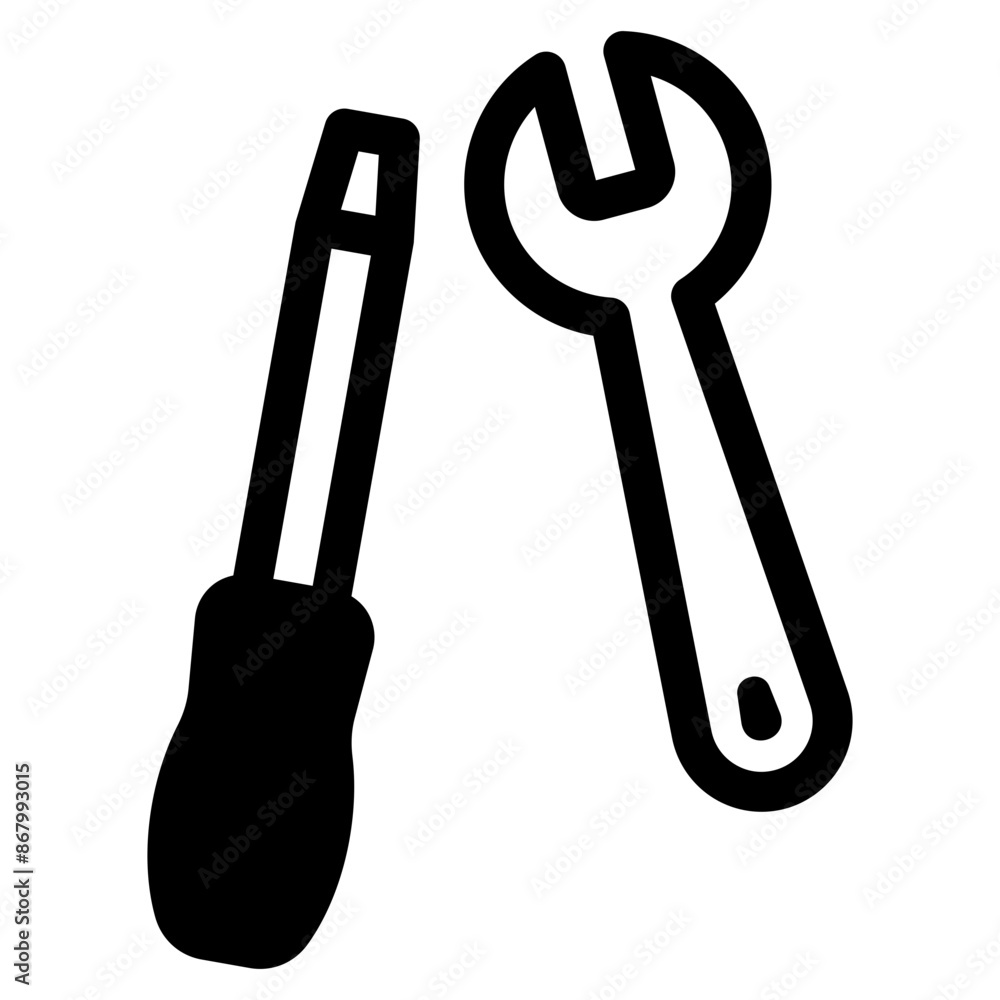 screwdriver and wrench service tool icon screwdriver and wrench service tool icon