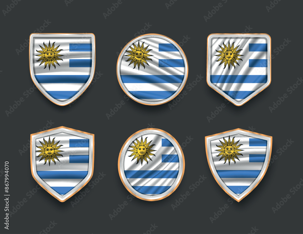 set of flags in frames with various frame shapes set of flags in frames with various frame shapes