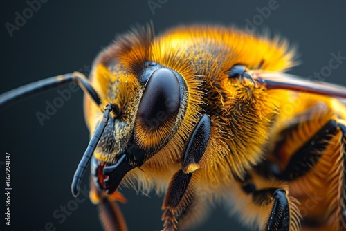 Close-Up of a Honey Bee's Face