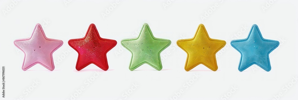 Colorful Star Shapes in a Row Colorful Star Shapes in a Row