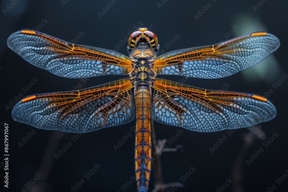 Dragonfly with Detailed Wings and Vibrant Colors Dragonfly with Detailed Wings and Vibrant Colors