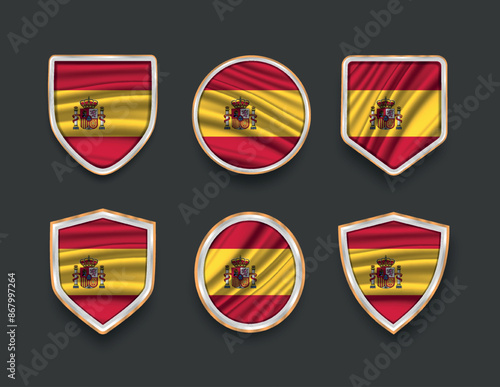 Free Download set of flags in frames with various frame shapes - GFXLoad