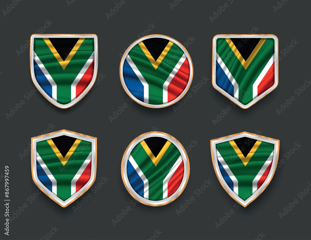 set of flags in frames with various frame shapes set of flags in frames with various frame shapes
