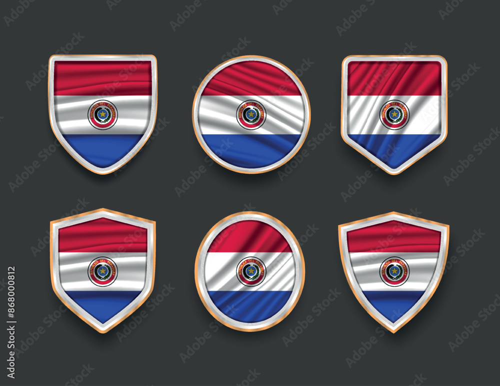 set of flags in frames with various frame shapes set of flags in frames with various frame shapes