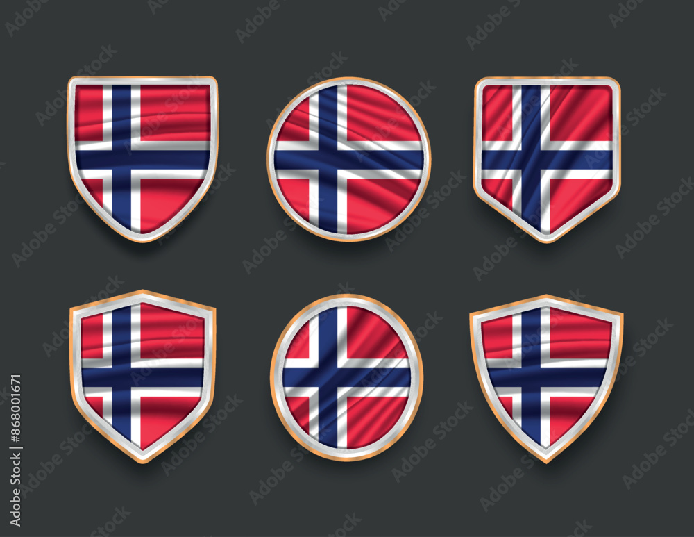 set of flags in frames with various frame shapes set of flags in frames with various frame shapes