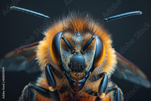 Close-up Portrait of a Bee's Face